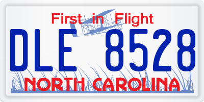 NC license plate DLE8528
