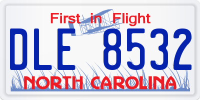 NC license plate DLE8532