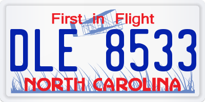 NC license plate DLE8533