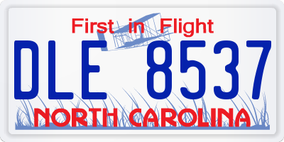 NC license plate DLE8537