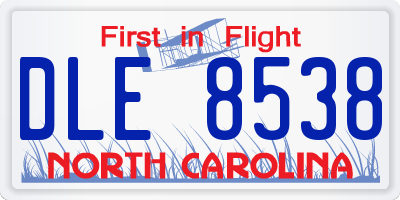 NC license plate DLE8538
