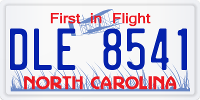 NC license plate DLE8541