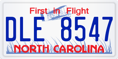 NC license plate DLE8547