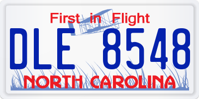 NC license plate DLE8548