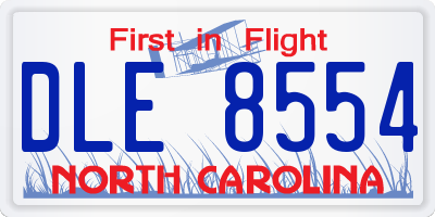 NC license plate DLE8554
