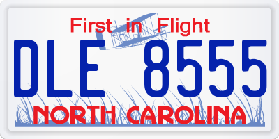 NC license plate DLE8555