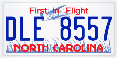 NC license plate DLE8557
