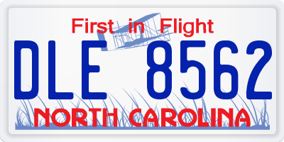 NC license plate DLE8562