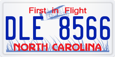 NC license plate DLE8566