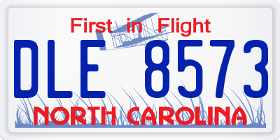 NC license plate DLE8573