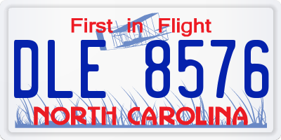NC license plate DLE8576