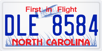 NC license plate DLE8584