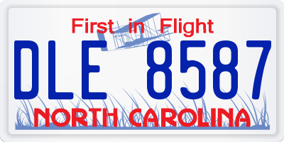 NC license plate DLE8587