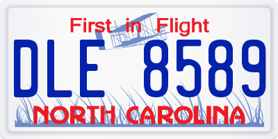 NC license plate DLE8589
