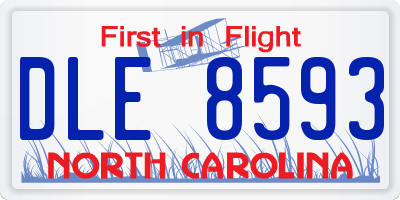 NC license plate DLE8593