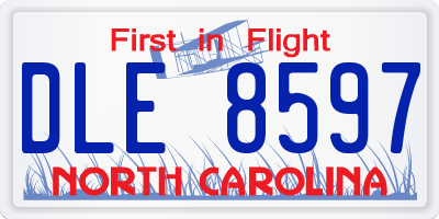 NC license plate DLE8597