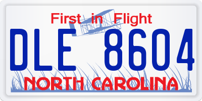 NC license plate DLE8604