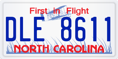NC license plate DLE8611