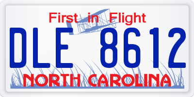 NC license plate DLE8612