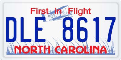 NC license plate DLE8617