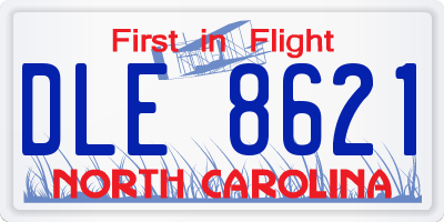 NC license plate DLE8621