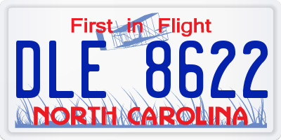NC license plate DLE8622