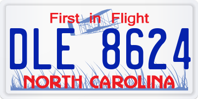 NC license plate DLE8624