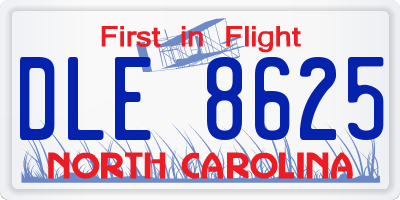 NC license plate DLE8625
