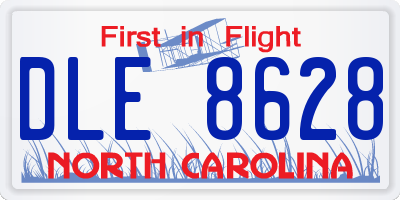 NC license plate DLE8628