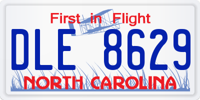 NC license plate DLE8629