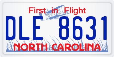 NC license plate DLE8631