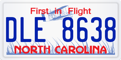 NC license plate DLE8638