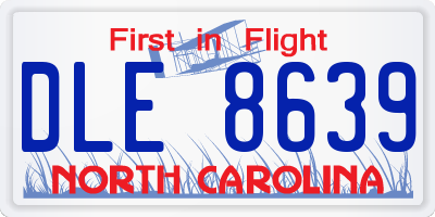 NC license plate DLE8639