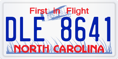 NC license plate DLE8641
