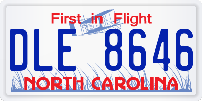 NC license plate DLE8646