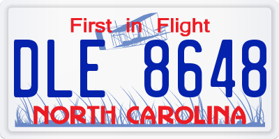 NC license plate DLE8648