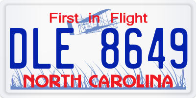 NC license plate DLE8649