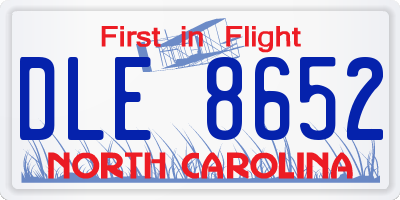 NC license plate DLE8652