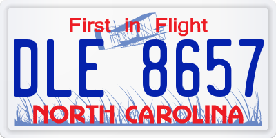 NC license plate DLE8657