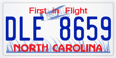 NC license plate DLE8659