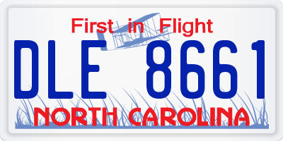 NC license plate DLE8661