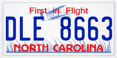 NC license plate DLE8663