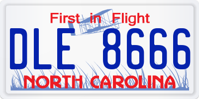 NC license plate DLE8666