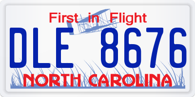 NC license plate DLE8676