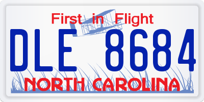 NC license plate DLE8684