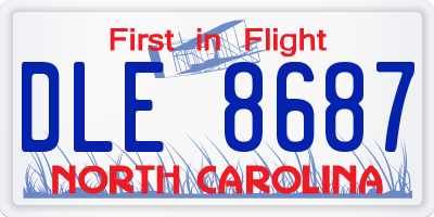 NC license plate DLE8687