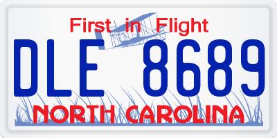 NC license plate DLE8689