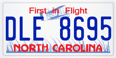 NC license plate DLE8695