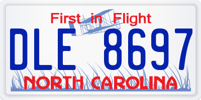 NC license plate DLE8697