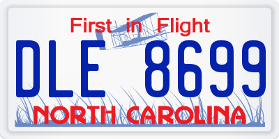 NC license plate DLE8699